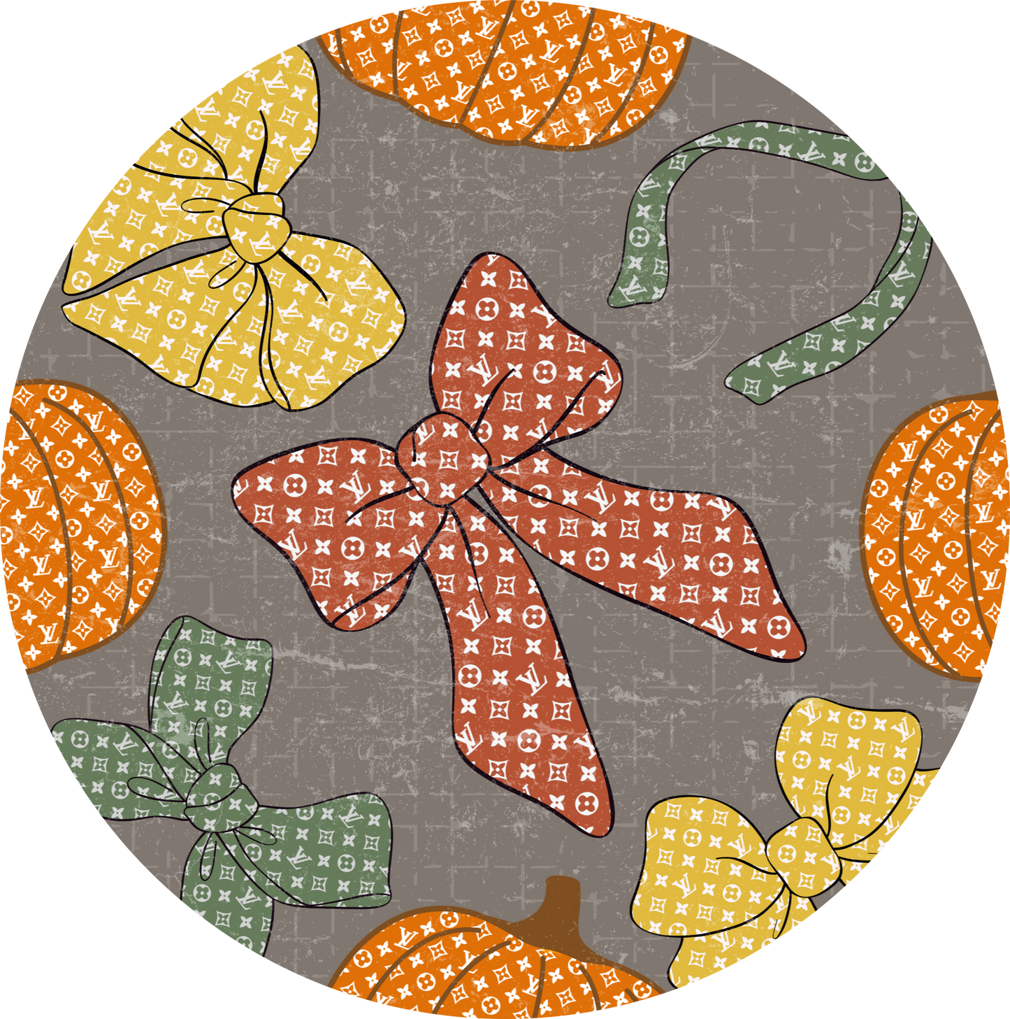 Pumpkin and patchwork bows