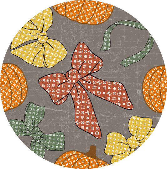 Pumpkin and patchwork bows